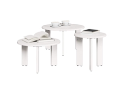Mesa de centro de madera maciza de pino blanco, 3 piezas HARLANV1
