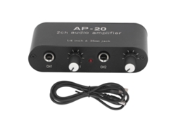 Preamplificador De Sonido De Doble Canal Independiente, Conector De 1/4" (6,35 Mm), Ganancia De 0-20 Db Para Micrófono De Instrumento, Dc5v-12v.