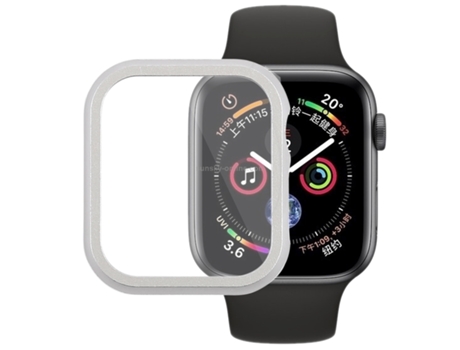 Funda protectora con marco frontal de metal para Apple Watch Series 5 y 4 de 44 mm (plateado)
