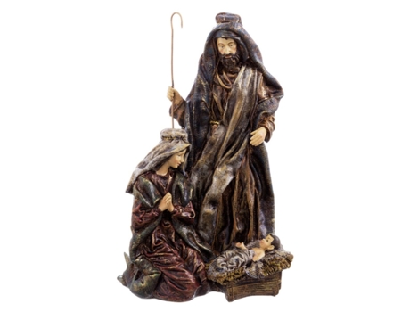 Conjunto de Adornos de Navidad BIGBUY CHRISTMAS Adorno Navideño Nacimiento Belén Poliresina Poliresina Multicolor - 3un (23x19X38cm)