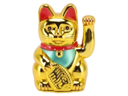 Gato De La Suerte Con Batería, Gato Que Saluda, Gato De La Riqueza, 5 Pulgadas, Dorado Brillante Para Hotel Y Restaurante.