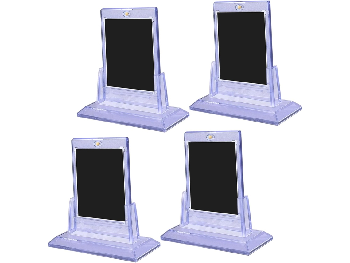 Tarjetero Transparente Con Base Para Guardar Objetos De Colección,