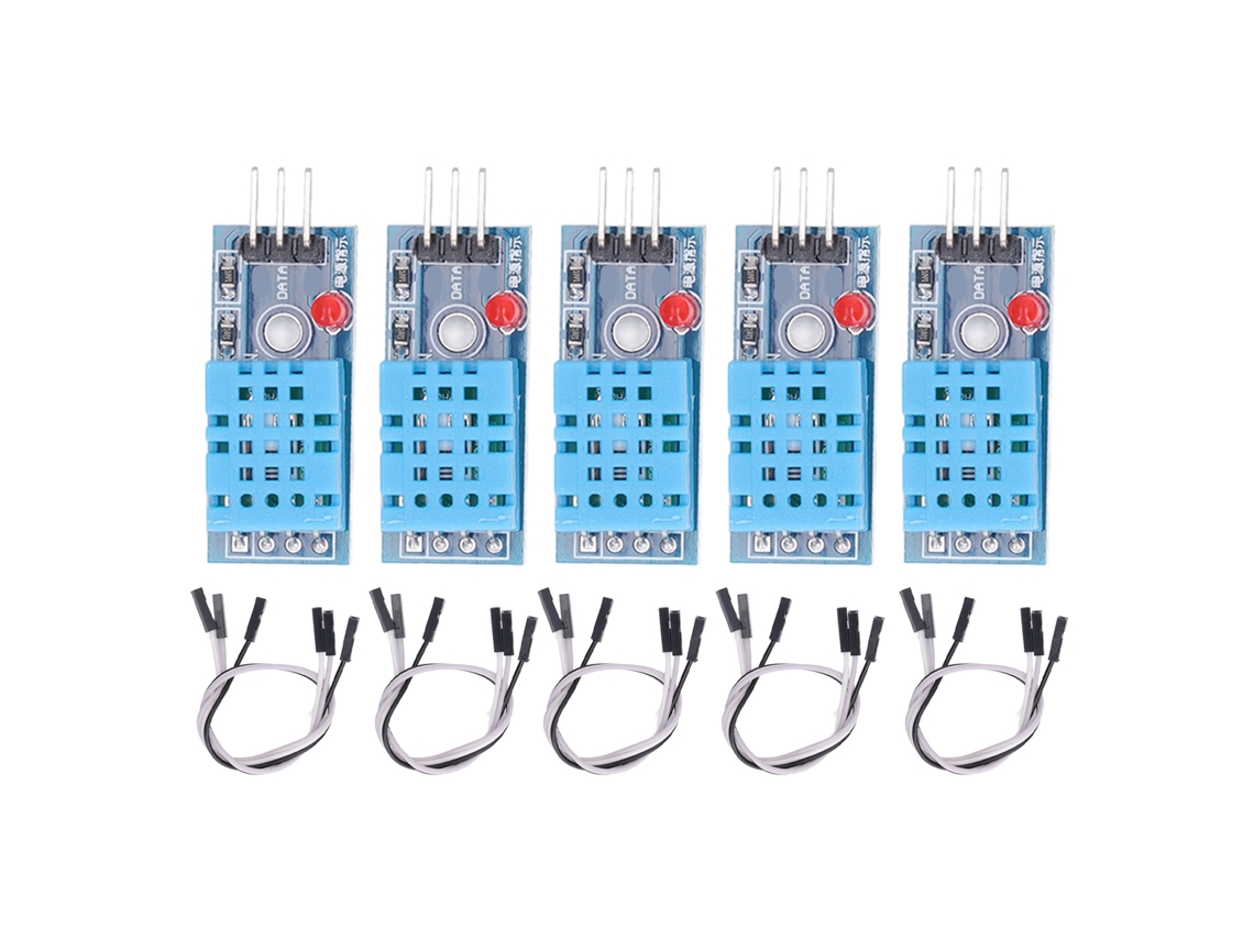 Yncm2026-5pcs Sensor De Temperatura Y Humedad Digital De Alta Sensibilidad Para Invernadero Con Placa Adaptadora Y Cable