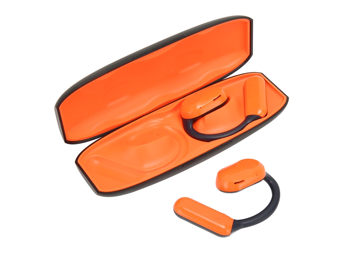 Fones De Ouvido Bluetooth 5.3 Open Ear Sem Fio Com Cancelamento De Ruído Para Música Laranja