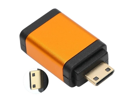 HURRISE 4Kx2K Interfaz macho a hembra Adaptador multimedia HD para cámara videocámara tabletas y tarjeta de video naranja