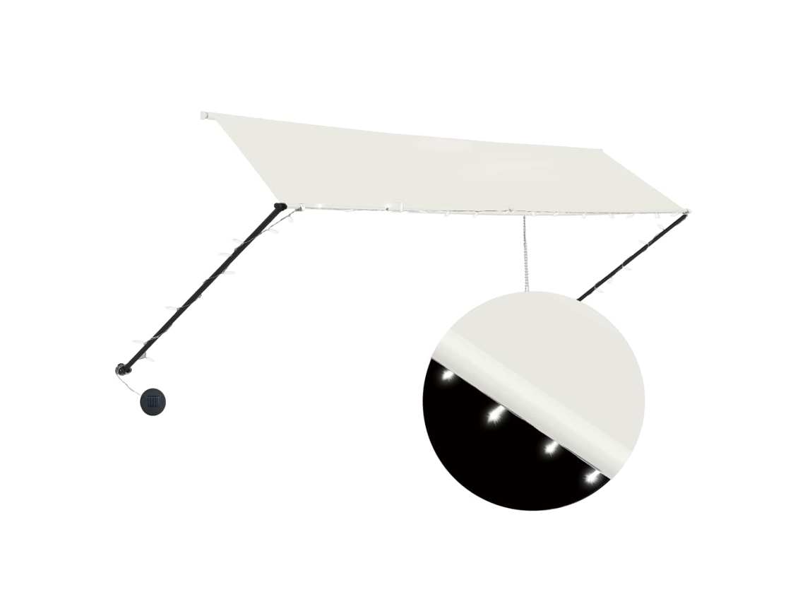 Maison Exclusive - Toldo Retráctil Con Led Color Crema 350x150 Cm