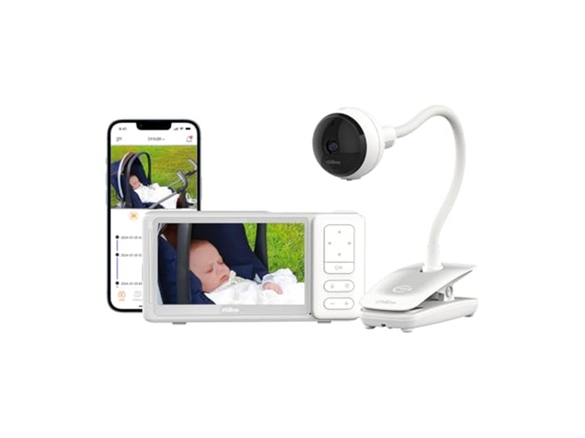 Giraffe Portable Clip 5 Dm688 - Eu Babyphone - Pantalla De 5 Pulgadas, Cámara Flexible, Visión Nocturna, Audio Bidireccional, Batería Recargable,