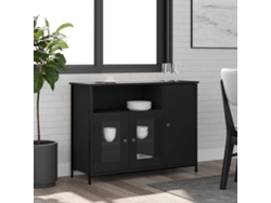 Aparador De Madera De Ingeniería Negro 100x35x75 Cm