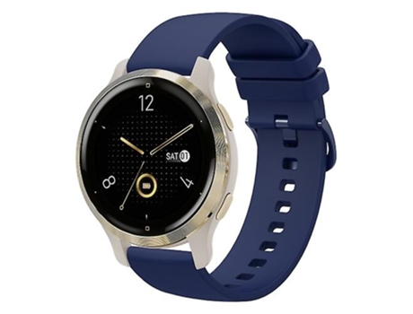 Correa para Garmin Venu 2s 18 mm Azul marino Color sólido Correa de reloj de silicona suave VENISYMLIS