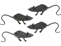 Decoraciones de Halloween DISFRAZZES Ratas (4 Un - 6 cm)