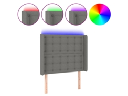 Maison Exclusive - Cabecero Con Led De Tela Gris Oscuro103x16x118/128 Cm