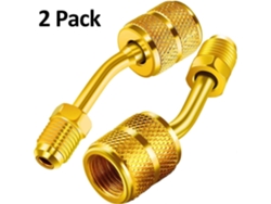 Adaptador De Puerto De Vacío Para Carga R410a De Latón 5/16" Sae Hembra A 1/4" Sae Macho Para Split Mini Y Hvac 2