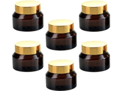 Bocaux Cosmétiques En Verre Ambré 50 Ml Lot De 6 Flacons Para Pot Crème Rostro Y Rangement Skinc...