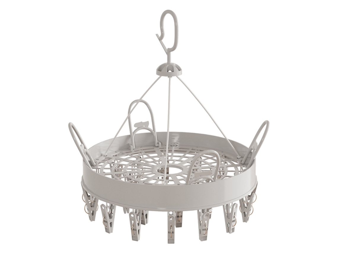 Escurridor plegable con 24 platos, blanco, 32,5 x 32,5 x 33 cm