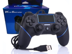 Controlador de juego con cable Ps4 para Playstation 4/Pro/Slim/Pc/Laptop Gamepad Joystick con enchufe USB con doble vibración azul YIZHOOD
