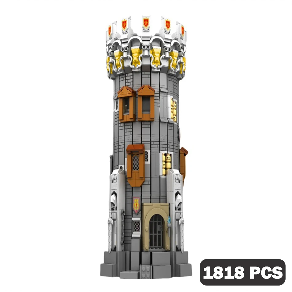 (1818 Piezas) Medieval Wizard Tower - Magic Castle Street View Bloques - Juguetes Ensamblados