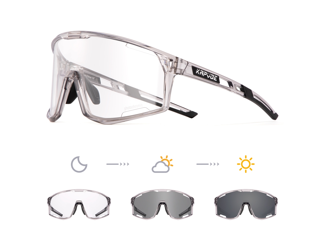 Gafas de ciclismo fotocromáticas unisex MDUG con lentes de poliacrilato transparente y protección UV400 (estilo 14)