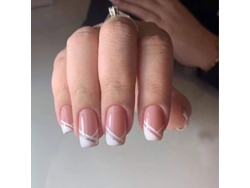 24 Uñas Postizas Con Purpurina De Cobertura Total Para Mujeres Y Niñas, Listas Para Usar.