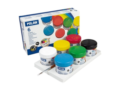 Caja MILAN Con 6 Tubos de Témpera 40ml Con Pincel