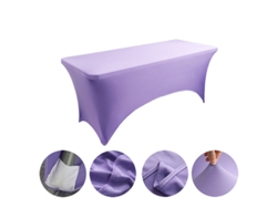 Mantel Rectangular Elástico De Spandex Para Bodas, Banquetes Y Fiestas (morado Claro/122x75x75cm) Gertiz