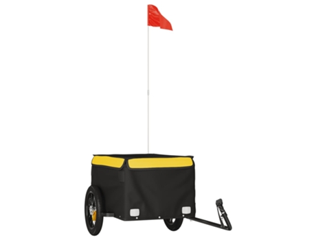 Remolque de carga VIDA XL para bicicleta hierro negro y amarillo (30 kg)