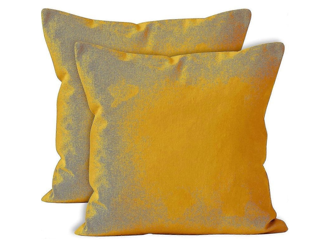 Capas de Almofada 2un Amarelo Sol Algodão Canvas 60x60cm Manga (50x50cm)