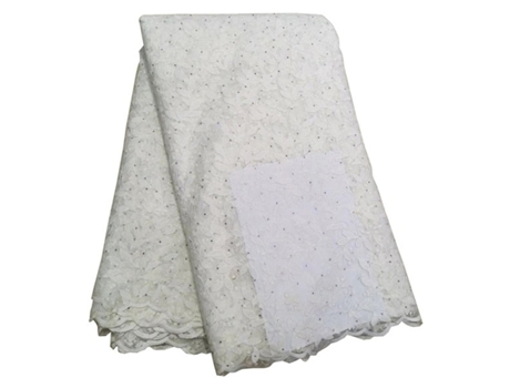 Vestido De Tela De Encaje Neto (Blanco - 5 Yardas - 130 Cm)