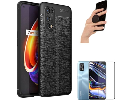 Carcasa, Protector y Popsocket Realme 7 Pro Rugged Leather Negro