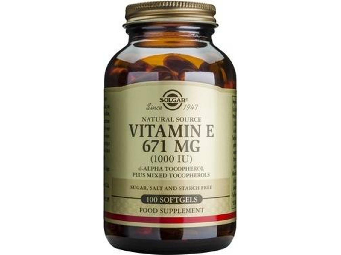 Té SOLGAR Vitamina E De Fonte Natural (100 pérolas)