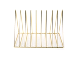 Estantería Triangular Multifuncional De Hierro Dorado Para Mesa, Ideal Para Organizar Libros Y Revistas.