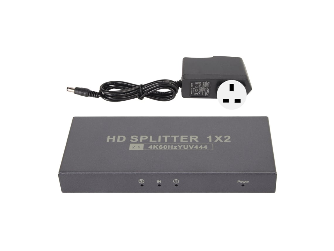 Divisor De Interfaz Multimedia Hd 1x2 4k 60hz 18g Hdcp2.2 Rgb444 2.0 Enchufe Británico