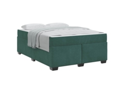 Maison Exclusive - Estructura De Cama Con Colchón Verde Oscuro 160 X 200 Cm Tela