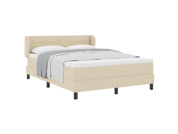 Maison Exclusive - Cama Tipo Box Spring Con Colchón Crema 140 X 200 Cm Tela
