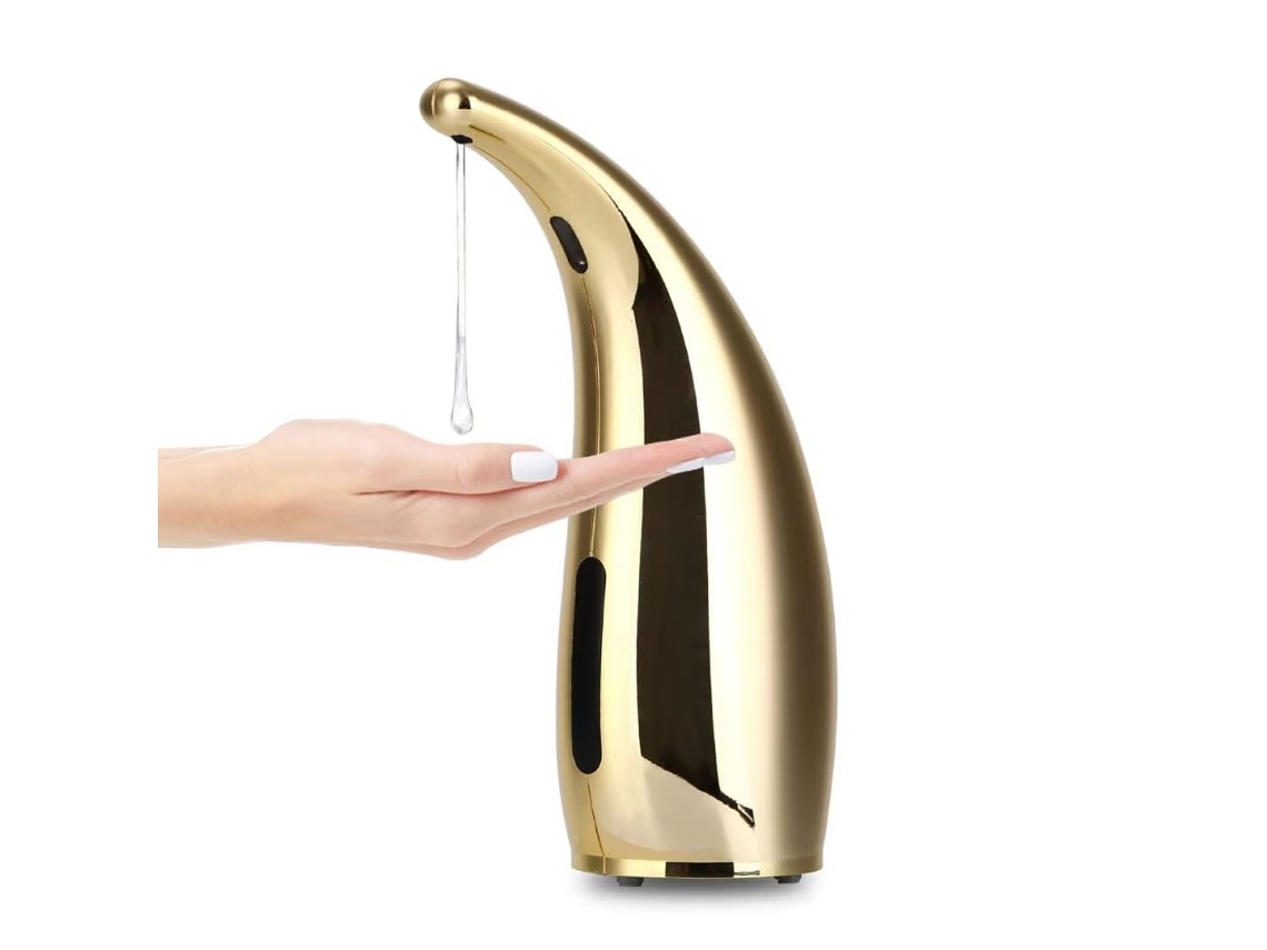 Dispensador automático de jabón sin contacto con sensor infrarrojo y clasificación de impermeabilidad IPX6 para encimeras Csyy (dorado)