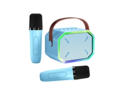 Máquina de karaoke para niños y adultos, mini altavoz Bluetooth portátil con 2 micrófonos inalámbricos y luces LED para TV, fiestas en casa, Chennnls