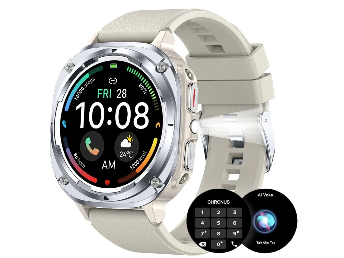 Reloj inteligente Bestvite con pantalla HD de 1,39 pulgadas, monitorización de salud, más de 100 modos deportivos y llamadas Bluetooth (blanco)
