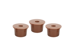 3 filtros reutilizables para cápsulas de café, color marrón