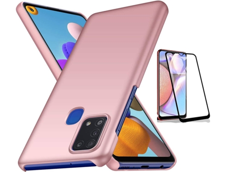 Kit Carcasa Y Protector Samsung A21S Full Cover Turtleshell Rosa