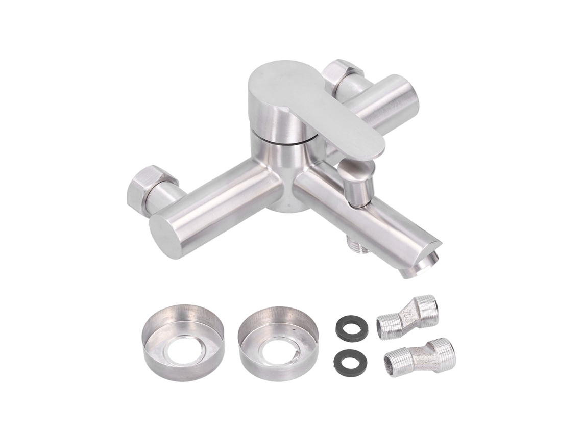Grifo De Bañera De Acero Inoxidable G1/2, Grifo De Ducha Triple Con Mezclador De Agua Fría Y Caliente.