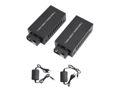 Convertidor De Medios Ethernet Mini Transceptor Fibra Óptica Monomodo 25km 100m Sc 5v1a