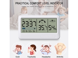 2026-termómetro Higrómetro Digital Con Reloj, Monitor De Temperatura Y Humedad Para Hogar Inteligente Con Pantalla Lcd Y Calendario