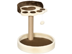 Arranhador Gatos 44 Cm 2 Camas Poste Juta Brinquedo Marrom