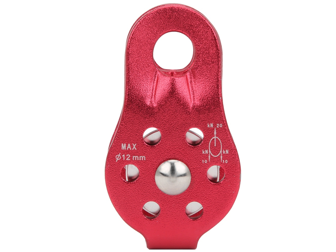 Polea Universal De Aleación De Aluminio Para Montañismo, Rescate Y Escalada Al Aire Libre, Color Rojo.