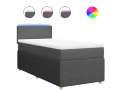 Maison Exclusive - Cama Box Spring Con Colchón Tela Gris Oscuro 100x200 Cm