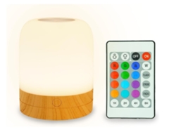 Lámpara táctil de noche con control remoto, 7 colores intermitentes, apagado con temporizador, luz ambiental RGB, regalo navideño Vledary