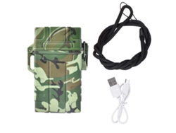 Isqueiro Elétrico Recarregável Usb Com Estojo Para Cigarros Camuflagem Para Uso Ao Ar Livre