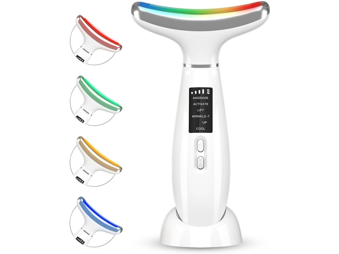 Terapia De Luz Vermelha Para Rosto E Pescoço Tratamento Facial Antienvelhecimento Calmante E Relaxante Com Terapia Led De 4 Cores Branco Yizhood