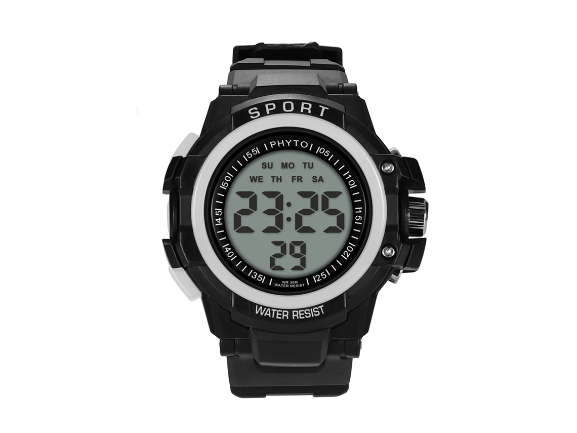 Reloj Deportivo Electrónico Hombre Con Cristal De Vidrio Moda Pulsera (blanco)