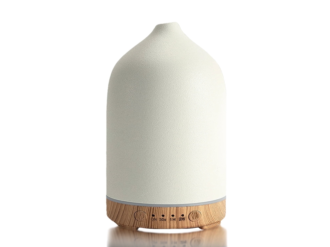 Difusor de aceites esenciales con humidificador de cerámica de 250 ml y 7 luces de colores para el hogar y la oficina Cuich