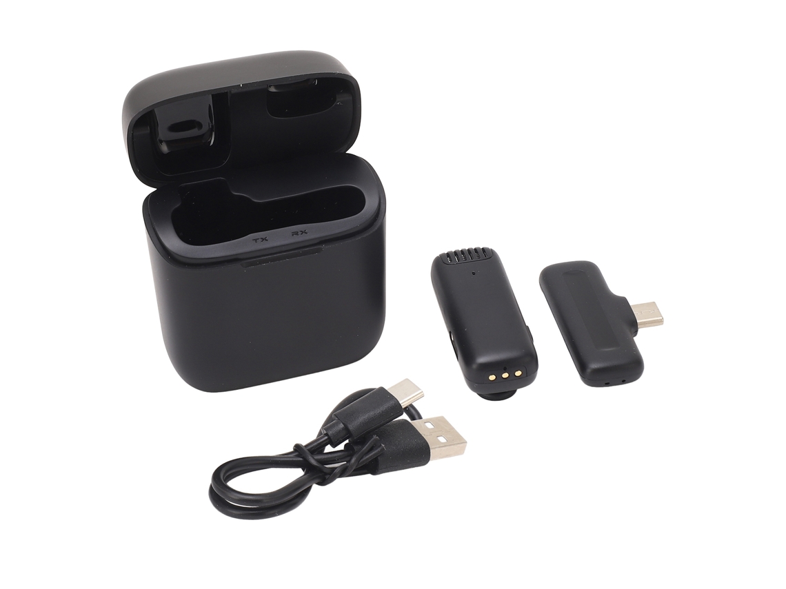 Microfone Lavalier Sem Fio Com Redução De Ruído E Estojo De Carregamento Para Gravação De Vídeo Entrevista Vlog Transmissão Ao Vivo